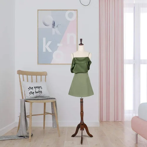 Miniatura 3 de Bonnlo Forma de vestido femenino mejorada, cuerpo torso de maniquí con soporte de madera de caucho ajustable para exhibición de vestidos y joyas