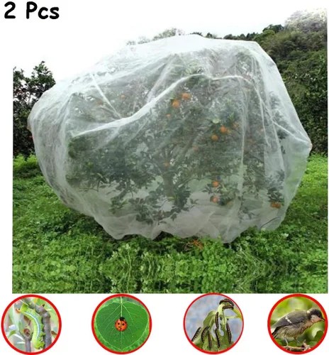 Miniatura 7 de Bolsas para cubierta de plantas, 4.6 x 3.4 pies, malla de red de jardín cifrada reutilizable con cordón, red de protección de plantas de árboles