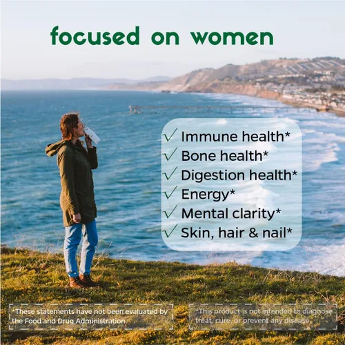 Miniatura 3 de Zenkgo, vitaminas + probióticos 25B CFU + alimentos integrales orgánicos para mujer, apoya la inmunidad, la digestión, la energía, las vitaminas