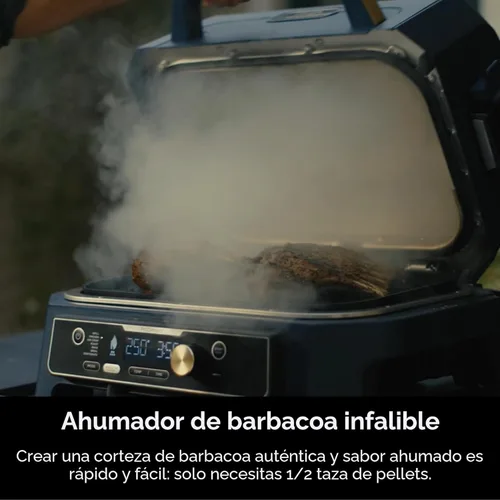 Miniatura 5 de Ninja Woodfire Pro Connect XL - Parrilla y ahumador para exteriores Bluetooth, aplicación habilitada Parrilla 7 en 1, ahumador de barbacoa, azul