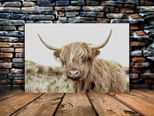 Miniatura 2 de Póster moderno de pared de vaca de las tierras altas, póster impreso en lienzo alpino desierto, decoración de pared de animales para sala de estar