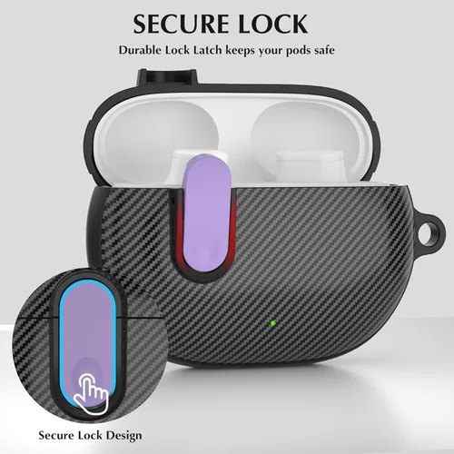 Miniatura 3 de Valkit Funda transparente compatible con Beats Studio Buds 2021/2023+ con kit de limpieza y cerradura, funda protectora de TPU suave a prueba