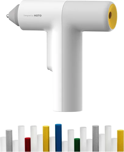 Miniatura 10 de HOTO Pistola de pegamento caliente inalámbrica, 30 segundos de calentamiento rápido a baja temperatura, mini pistola de pegamento caliente, 10