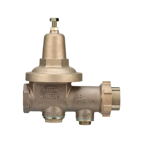 Miniatura 20 de Zurn Wilkins válvula de latón reductora de presión de agua de 3/4 de pulgada Modelo 34-600XL con válvula de revisión de paso y colador, Unión FNPT x