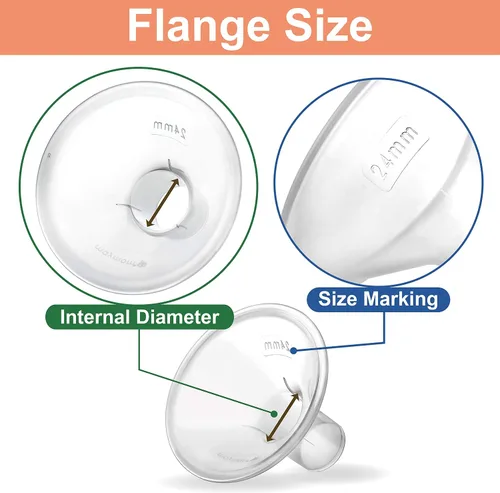 Miniatura 6 de Maymom MyFit - Juego de bridas de dos piezas, protector de pecho (0.945 in mediano), conector de membrana de válvula compatible con extractores