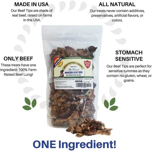 Miniatura 3 de Golosinas de carne de res para perros, fabricadas solo en Estados Unidos, puntas de carne de res carnosa y naturales, carne de res americana asada