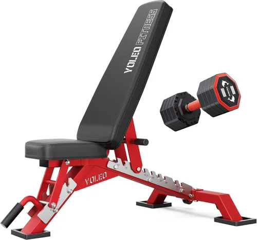 Miniatura 12 de YOLEO Banco de pesas ajustable comercial de 2315 libras con certificado ASTM, 80% premontado, banco de entrenamiento resistente para gimnasio