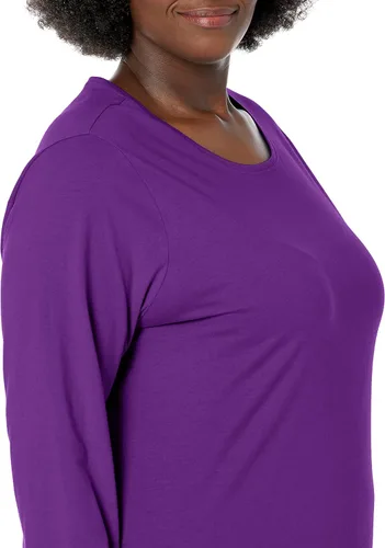 Miniatura 3 de Just My Size - Camiseta JMS de algodón de manga larga para mujer talla grande talla grande cuello redondo