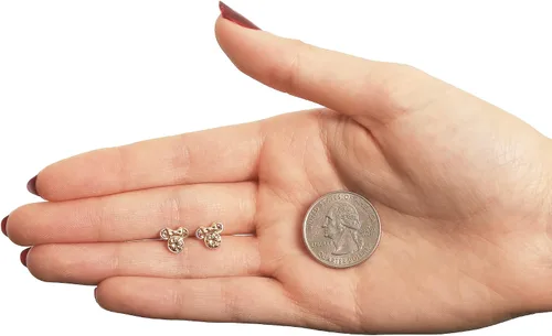 Miniatura 4 de Disney Aretes de piedra natal de Minnie Mouse para mujer, aretes de oro de 10 quilates de Disney - Joyas de Disney para mujer
