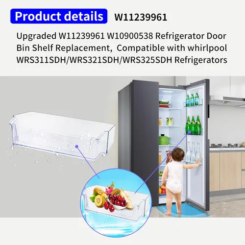Miniatura 4 de 2 unidades mejoradas W11239961 W10900538 para puerta de refrigerador compatibles con refrigerador Whirlpool, reemplazo 4591452, AP6333410