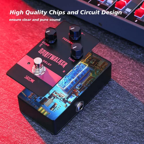 Miniatura 3 de Satone Pedal de guitarra retardada, Spritwalker Pedal de efecto de guitarra eléctrica Delay DC 9V Mini Pedal de retardo analógico True Bypass