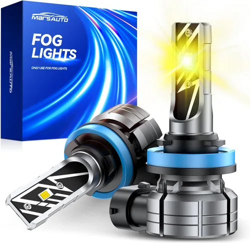 Miniatura 20 de Marsauto Bombillas antiniebla 9005 HB3 HB3U 9005XS 12 chips CSP, paquete de 2 M1 Blanco