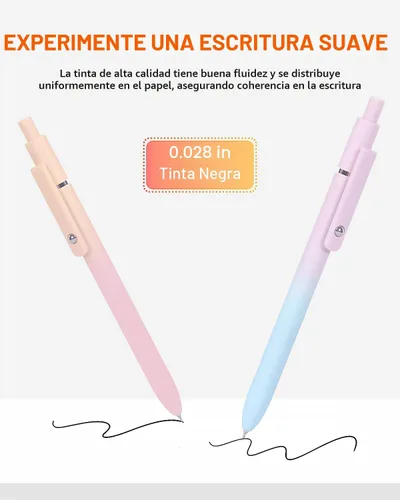 Miniatura 3 de FIOVER Bolígrafos de gel, juego de 5 bolígrafos de tinta negra de punta media de 0.7 mm con escritura suave y agarre cómodo, bolígrafos estéticos