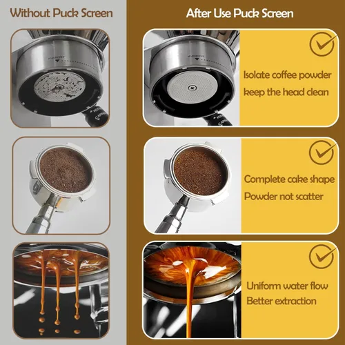 Miniatura 5 de Pantalla de disco de 2.008 in reutilizable para portafiltros de espresso, 0.067 in de grosor 150μm 316 de acero inoxidable filtro de pantalla
