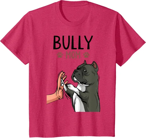 Miniatura 70 de American Bully Mom Cute Dog Mama Camiseta divertida para mujer, Blanco, S