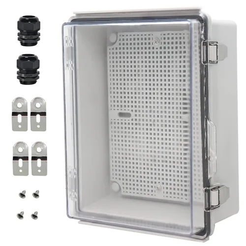 Miniatura 17 de Zulkit Caja de conexiones IP67 Caja eléctrica impermeable para proyectos con cubierta transparente con bisagras, cierre de acero inoxidable, carcasa