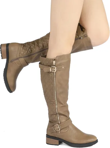 Miniatura 6 de DREAM PAIRS - Botas de montar de invierno para mujer, cómodas, hasta la rodilla y de pantorrilla ancha