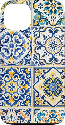 iPhone 13 Patrón de azulejos mediterráneos sicilianos con estuche estético Maiólica