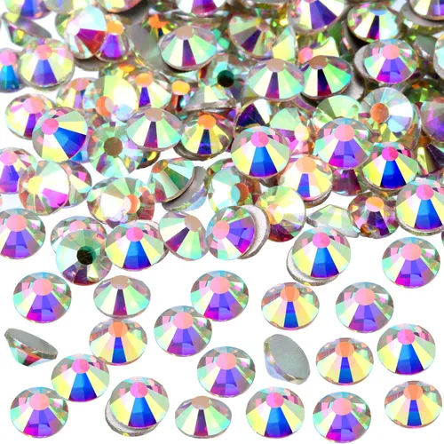Miniatura 9 de EBOOT Paquete de 1440 gemas redondas de diamantes de imitación de cristal con parte trasera plana, para arte de uñas y decoración de maquillaje