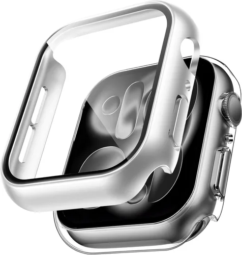 Miniatura 32 de TAURI - Juego de 2 carcasas rígidas para Apple Watch SE Series 6, 5, 4, 1.732 in (44mm), protector de pantalla integrado de cristal templado 9H, Azul