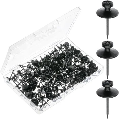Miniatura 9 de Mr. Pen - Clavos de doble cabeza para colgar cuadros, paquete de 25, negro, clavos para cuadros, tachuelas para colgar en la pared, pines