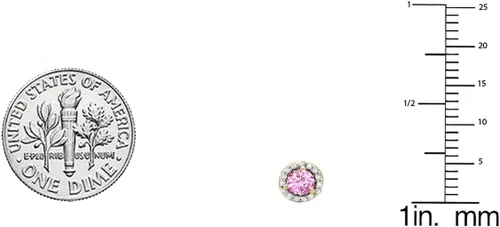 Miniatura 2 de Dazzlingrock Collection Pendientes de tuerca redondos de 0.138in y diamantes blancos para mujer, oro blanco de 18 quilates
