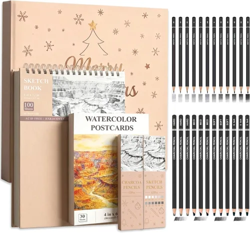 Miniatura 9 de Cuaderno de bocetos SuFly 9x12, bloc de papel para dibujo-68lb/100gsm, cuaderno de bocetos con espiral superior de tapa dura, bloc de 100 hojas