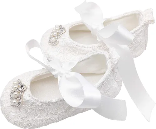 Miniatura 4 de Glamulice Conjunto de zapatos y diadema para recién nacidos, para bautizo, bautizo, sesión de fotos, comunión, para recién nacidos