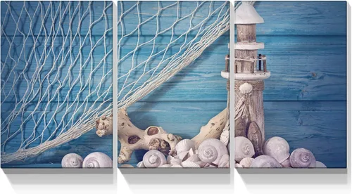Miniatura 12 de YONICA Lienzo decorativo de 3 paneles para decoración del hogar, mar azul, puesta de sol y playa, pintura, impresión sobre lienzo, paisaje marino