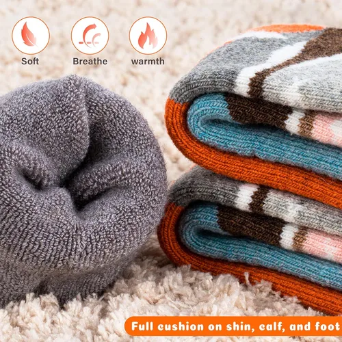 Miniatura 3 de Hylaea - Calcetines de lana merino para niños, calcetines térmicos cálidos hasta la rodilla, para esquí, patinaje, snowboard, para niños y niñas
