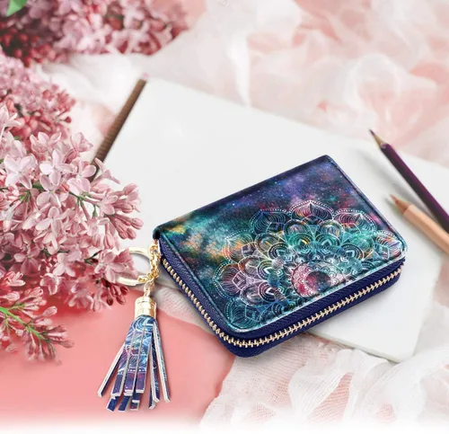 Miniatura 7 de Pequeña cartera para tarjeta de crédito RFID con brillantina.para mujer, cartera Rfid, S