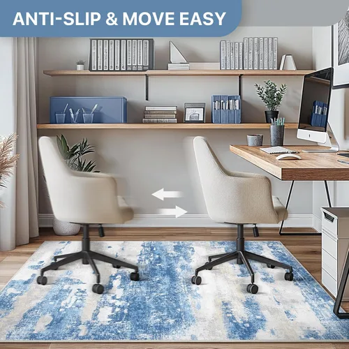 Miniatura 4 de Tapete para silla de oficina para suelo de azulejos de madera dura, tapete abstracto de 36 x 48 pulgadas para silla de oficina en sillas rodantes