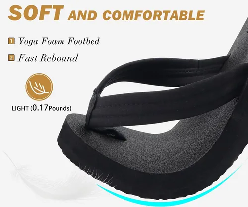 Miniatura 3 de KuaiLu Chanclas con soporte de arco para mujer, cómodas, ligeras, suaves, acolchadas, para yoga, sandalias para caminar