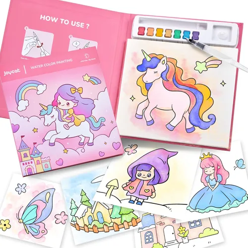 Miniatura 7 de JoyCat Libros de pintura con agua para colorear para niños pequeños, juegos de pintura de acuarela para niños de 3 a 5 4 a 8 años, actividades
