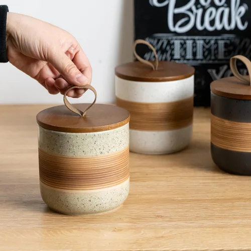 Miniatura 4 de Miamolo Tarro pequeño de cerámica con tapa, recipiente de café, recipiente de café, tarros de almacenamiento de alimentos para bolsa de té