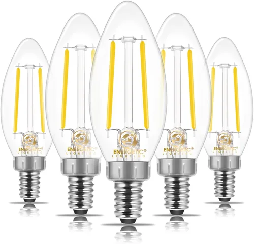 Miniatura 6 de Energetic - Bombilla LED E12 clásica regulable transparente, equivalente a 60 W, 550 lúmenes, blanco frío 4000 K, bombilla de filamento de vidrio