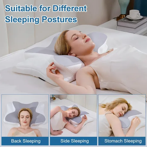 Miniatura 4 de Almohada de alivio PILOW de espuma viscoelástica, almohada ergonómica de espuma viscoelástica, almohada cervical para el cuello para hombre y mujer