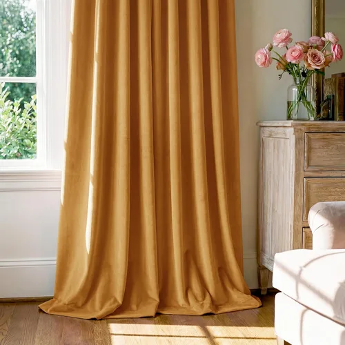 Miniatura 172 de StangH Cortinas de Terciopelo Verde Esmeralda de 96 Pulgadas - Cortinas Opacas de Terciopelo de Lujo Súper Suaves, Elegante Cobertura de Ventana
