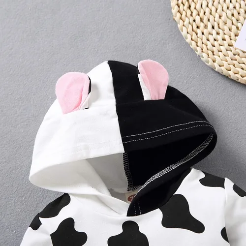 Miniatura 4 de Enterizo de manga larga para bebé overol de manga larga con estampado de vaca lechera ropa con capucha