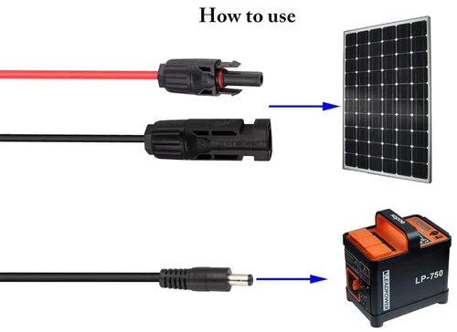 Miniatura 6 de Adaptador solar macho y hembra a DC 0.217 in x 0.083 in Cable de extensión de energía solar macho para panel solar y conector de generador portátil