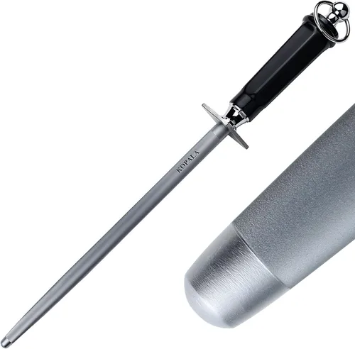 Miniatura 9 de Afilador de cuchillo de acero Rod redondo 12 pulgadas afilando acero para cuchillos oscuro Redondo 12 pulgadas oscuro