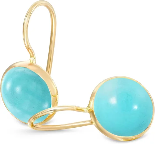 Miniatura 26 de 14k Solid Yellow Gold Gemstone Earrings - Birthstone Earrings - 8mm Dangle Earrings, Dainty Gemstones Earrings, Bridal Handmade Wedding Jewelry Gift