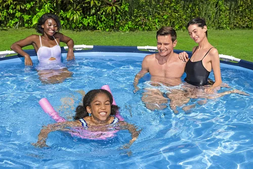 Miniatura 4 de Bestway Steel Pro - Juego de piscina redonda sobre el suelo de 12 x 30 pulgadas, incluye bomba de filtro de 330 gal
