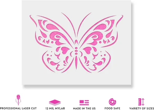 Miniatura 2 de Plantilla de arte de mariposa - Plantilla para pintura, diseño de mariposa