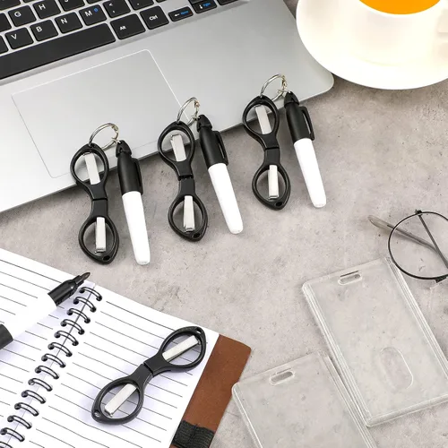 Miniatura 5 de Geyee Juego de 15 tijeras de insignia para enfermeras, mini juego de regalo para estudiantes de enfermería, mini bolígrafo permanente, incluye
