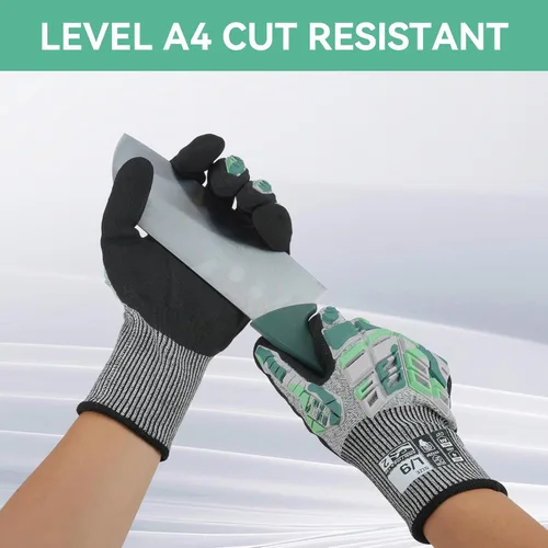 Miniatura 4 de Guantes de trabajo de seguridad Graloky, guantes de impacto para hombres y mujeres, guantes resistentes a cortes antideslizantes de trabajo pesado
