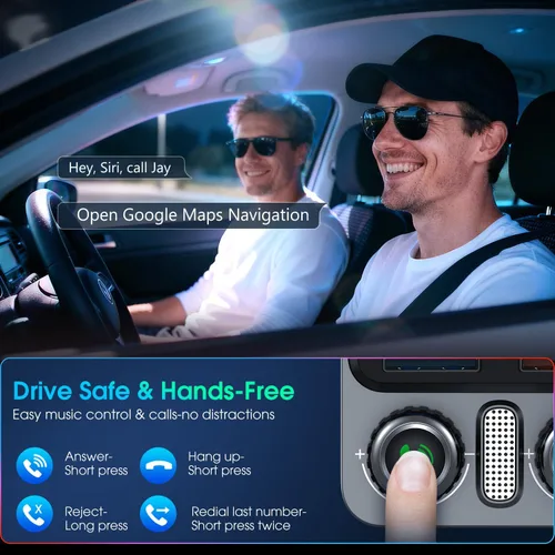 Miniatura 6 de Adaptador Bluetooth 5.4 para coche de 48 W, adaptador USB Bluetooth para automóvil, radio transmisor FM inalámbrico, conmutación de canciones