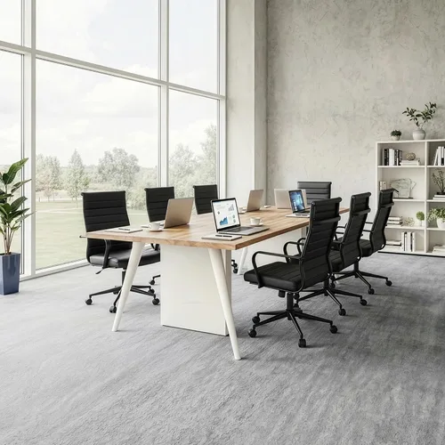 Miniatura 8 de Okeysen Silla de escritorio de oficina, sillas de sala de conferencias, silla giratoria ejecutiva ergonómica moderna, altura ajustable, de piel