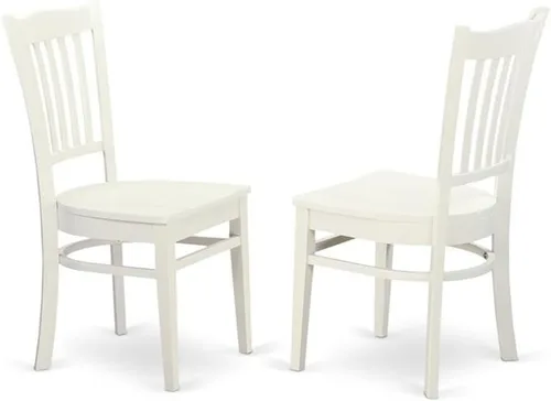 Miniatura 4 de East West Furniture DMGR3-LWH-W - Juego de comedor de 3 piezas que contiene una mesa de comedor redonda con gotas y 2 sillas de cocina, 42 x 42