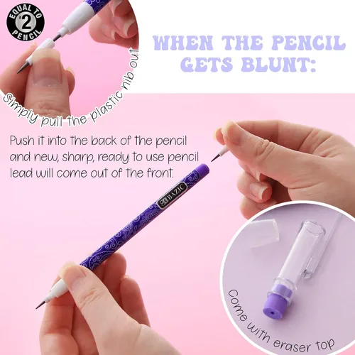 Miniatura 3 de BAZIC - Lápiz multipunto Paisley con borrador sin látex, lápices multipunto sin afilar, escritura suave para dibujar dibujar bocetos (paquete de 8)
